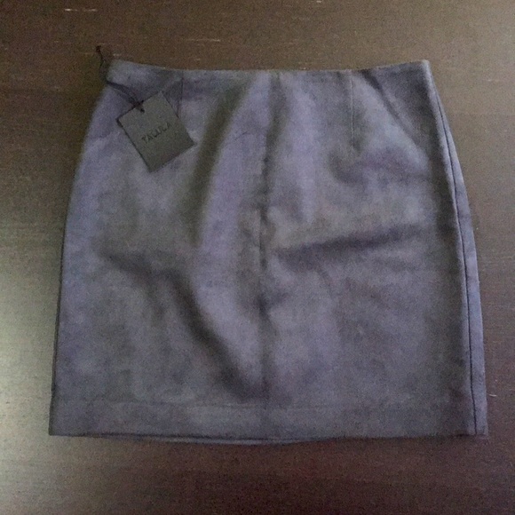 Talula Faux Suede Charcoal Grey Mini Skirt - Picture 2 of 5